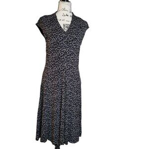 Lord & Taylor Leopard Print Midi Dress - Size Medium